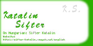 katalin sifter business card